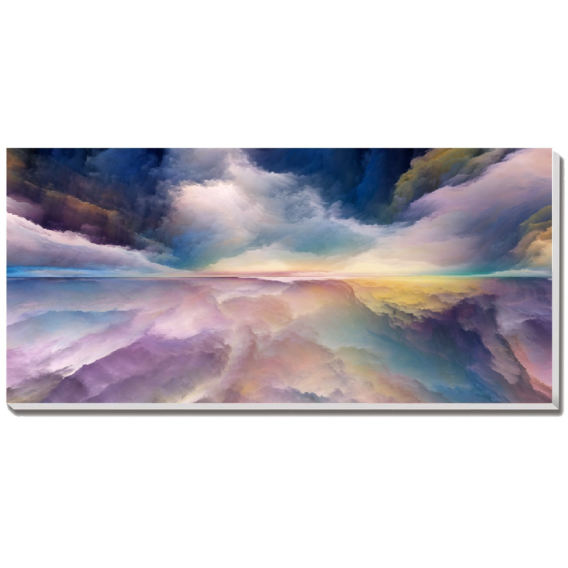 Abstract Cloud Storm (Purple Tone) Fantastic Landscape Canvas Wall Art, Vivid Color Oil Painting for Wall Decor, Set of 3 Panels or 1 Panorama View - Texture Of Dreams 