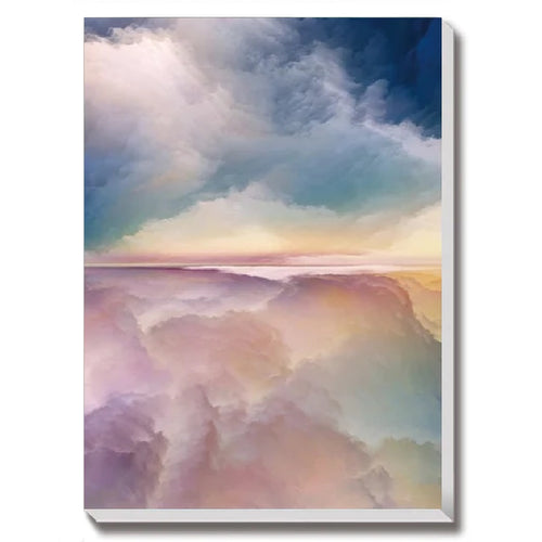 Abstract Cloud Storm (Purple Tone) Fantastic Landscape Canvas Wall Art, Vivid Color Oil Painting for Wall Decor, Set of 3 Panels or 1 Panorama View - Texture Of Dreams 