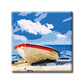 Small Boat on the Beach - Paint by Number Kit DIY Oil Painting Kit on Wood Stretched Canvas 10"x10"