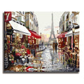 Paris Flower Street - Paint by Number Kit for Adults DIY Oil Painting Kit on Wood Stretched Canvas - Texture Of Dreams 
