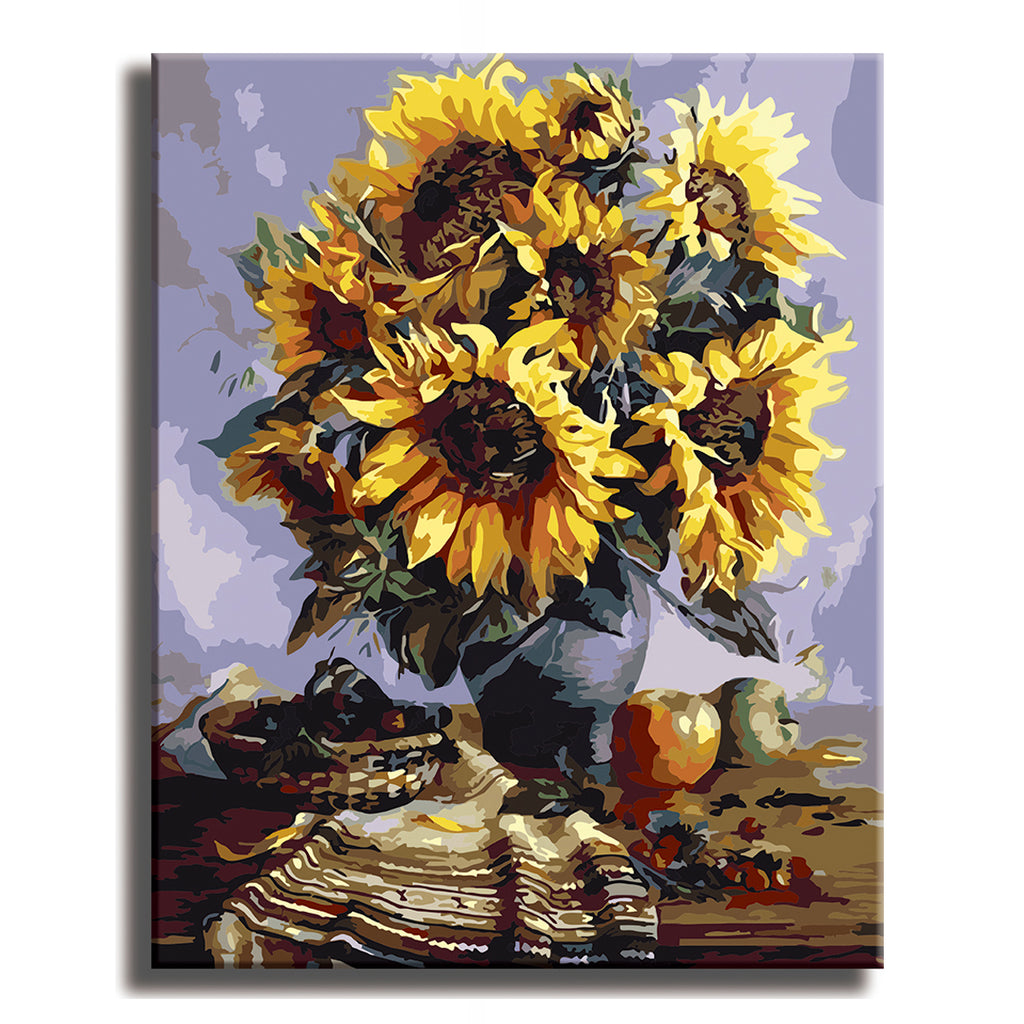 Sunflowers - Paint by Numbers Kit for Adults DIY Oil Painting Kit on Canvas - Texture Of Dreams 
