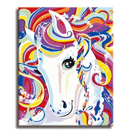 Colorful Unicorn - Paint by Numbers Kit for Adults DIY Oil Painting Kit on Canvas